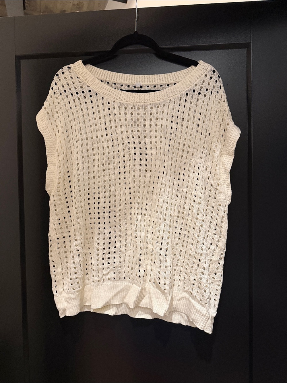 Open-Knit Ivory Women's Sweater Tank